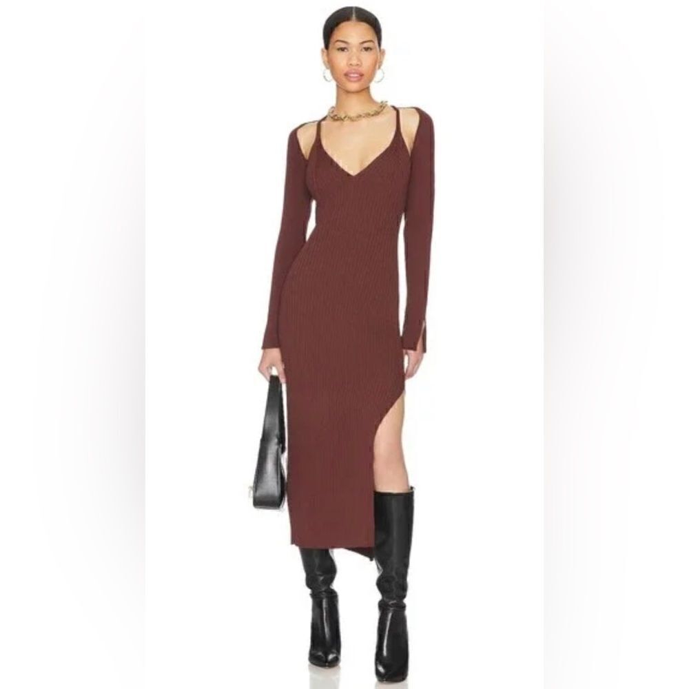 House of Harlow Cut Out Ribbed Maxi Sweater Dress Raspberry Pink NWT XL